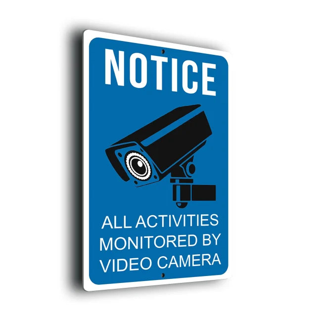 Notice Monitored CCTV Sign Blue Notice Monitored CCTV Sign