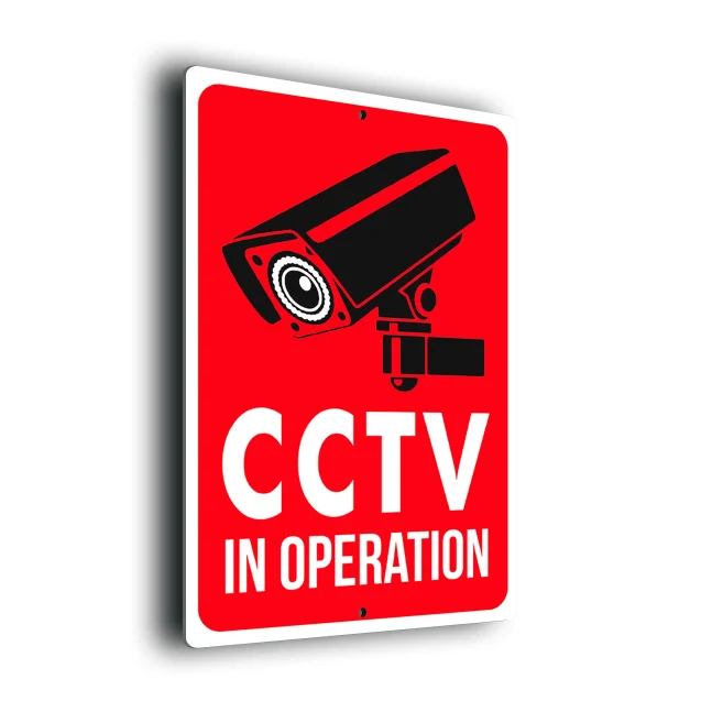 Red CCTV Sign Red CCTV Sign