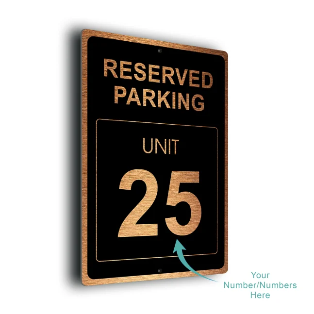 Reserved Parking Unit Number Sign-RPUN210-BC Reserved Parking Unit Number Sign