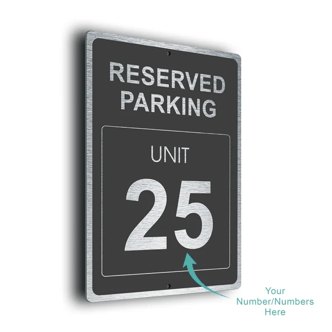 Reserved Parking Unit Number Sign-RPUN210-GS Reserved Parking Unit Number Sign