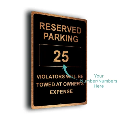Reserved Unit Number Parking Sign