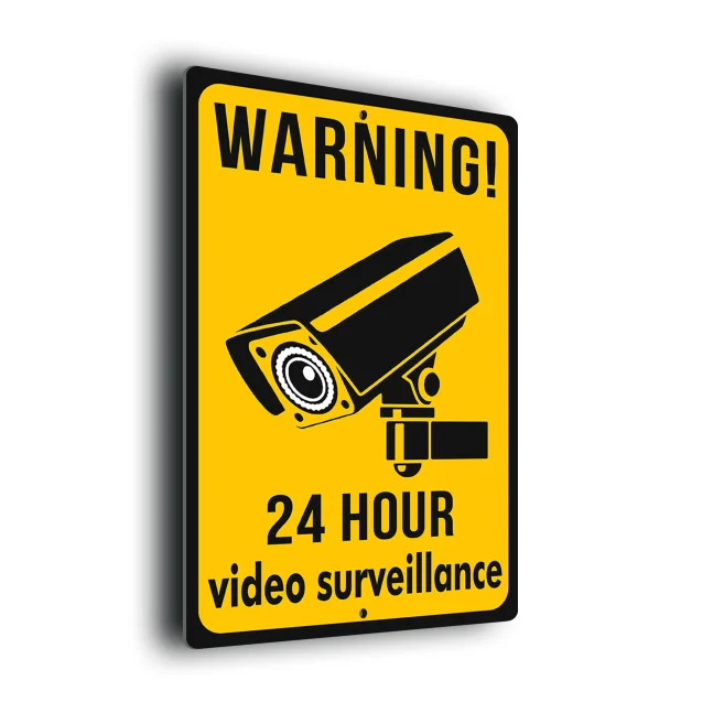 Yellow 24 Hour Video Surveillance CCTV Sign Warning 24 Hour Video Surveillance CCTV Sign
