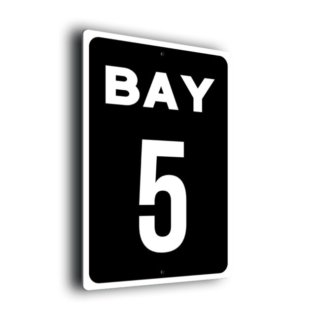 Black Bay Number Sign BAN234 Bay Number Sign