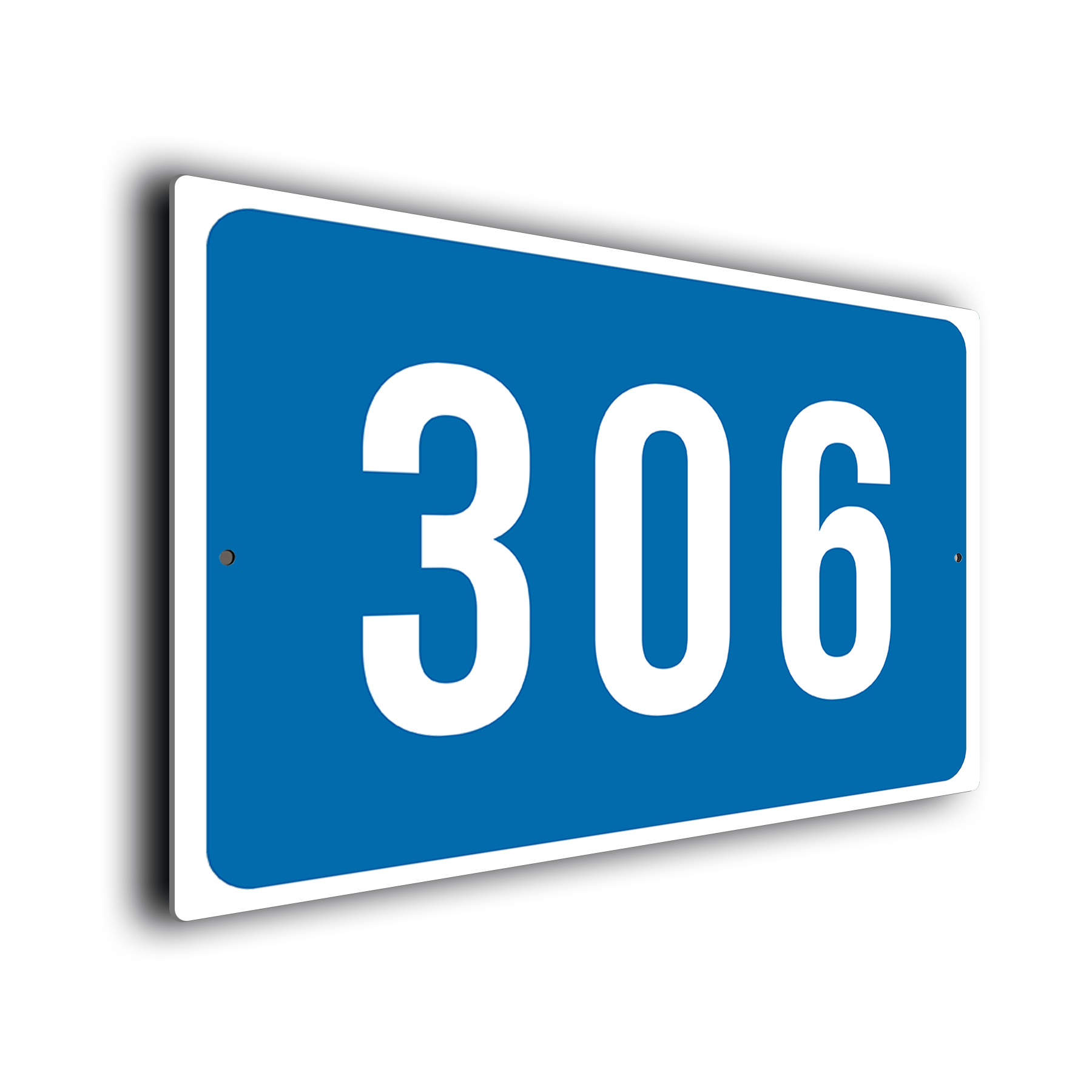 Blue Warehouse Number Sign