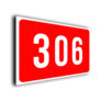 Red Warehouse Number Sign