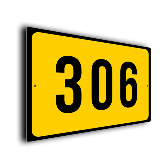 Yellow Warehouse Number Sign