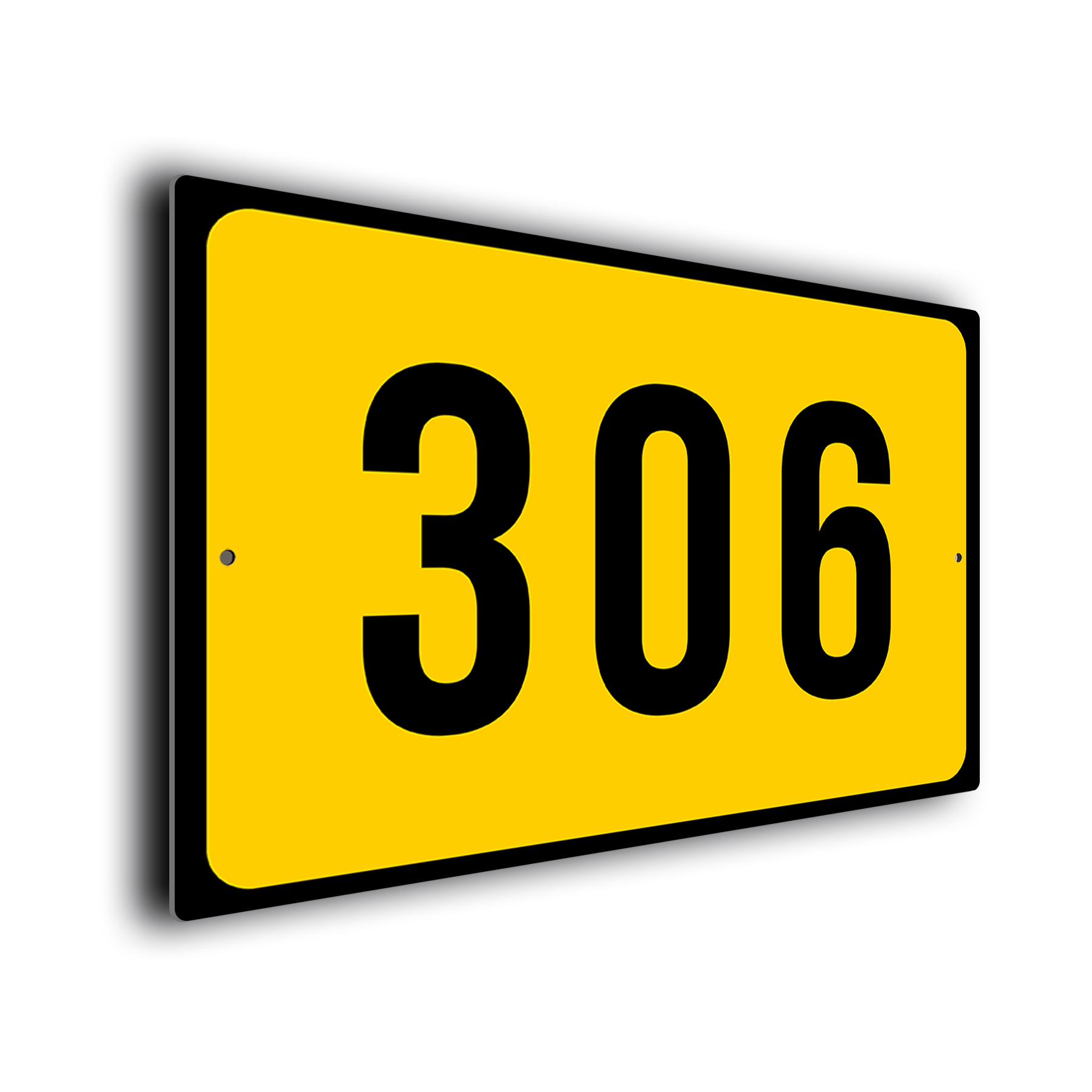 Yellow Warehouse Number Sign