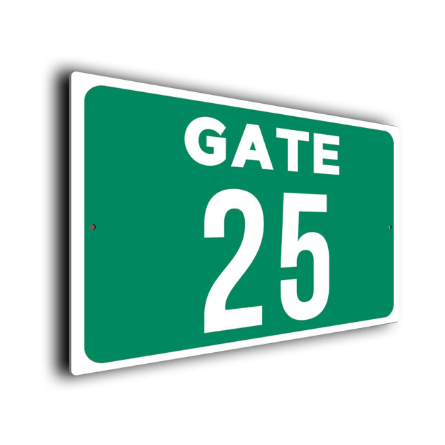 Green Gate Number Sign Custom Gate Number Sign