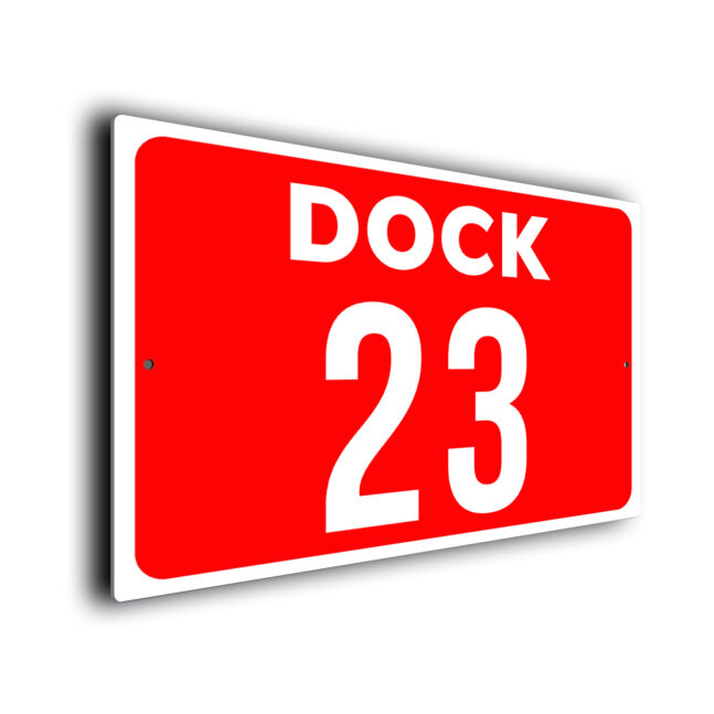 Red Dock Number Sign Dock Number Sign