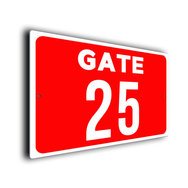 Red Gate Number Sign Custom Gate Number Sign
