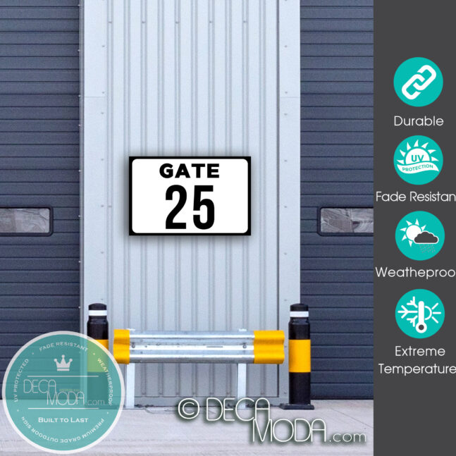 Weatherproof Gate Number Sign Custom Gate Number Sign