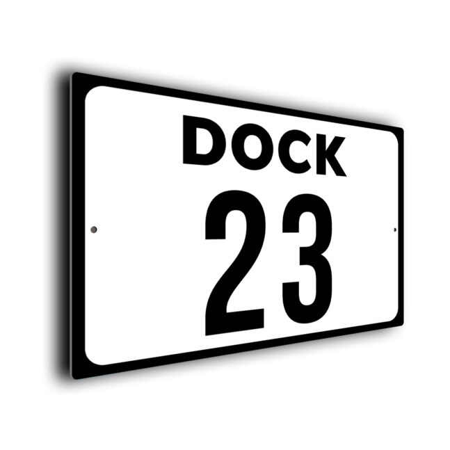 White Dock Number Sign Dock Number Sign