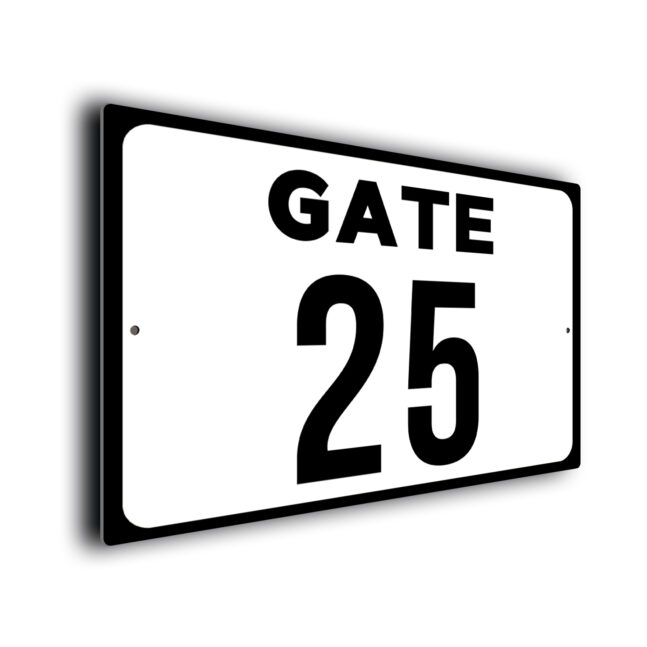 White Gate Number Sign Custom Gate Number Sign