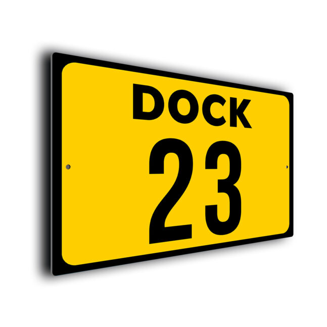 Yellow Dock Number Sign Dock Number Sign