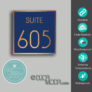 Blue and Copper Suite Number Sign