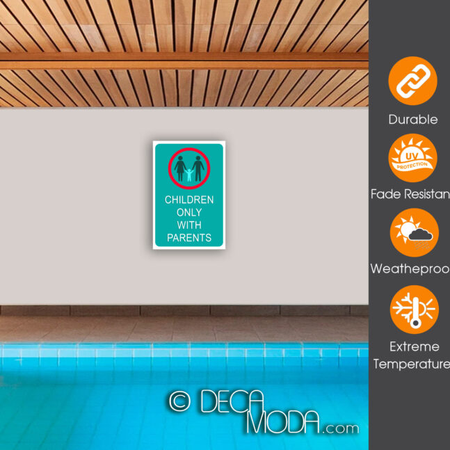 Pool Sign-Childrern Only with Parents-POOL01092502 Pool sign - children only with parents
