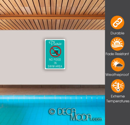 Pool Signs-No Food In Swim Areas