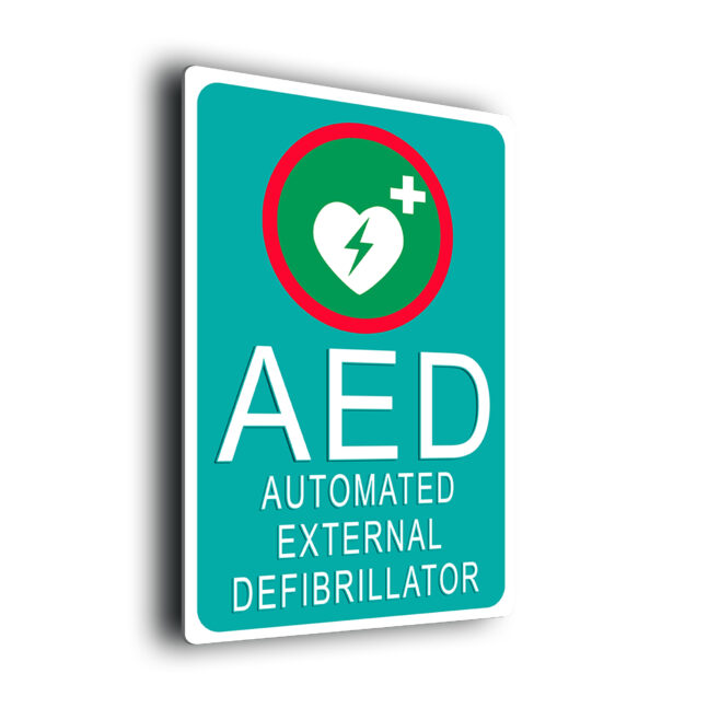 Pool Signs-AED-POOL01092501 Pool Sign - AED Defibrillator