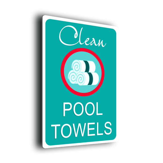 Pool Signs-Clean Pool Towels-POOL01092503 Pool Signs-Clean Pool Towels