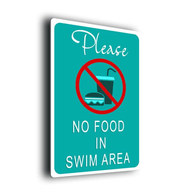 Pool Signs-No Food In Swim Areas-POOL01092507 Pool Signs-No Food In Swim Areas