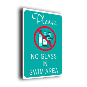 Pool Signs-No Glass In Swim Area