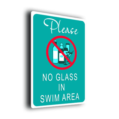 Pool Signs-No Glass In Swim Area