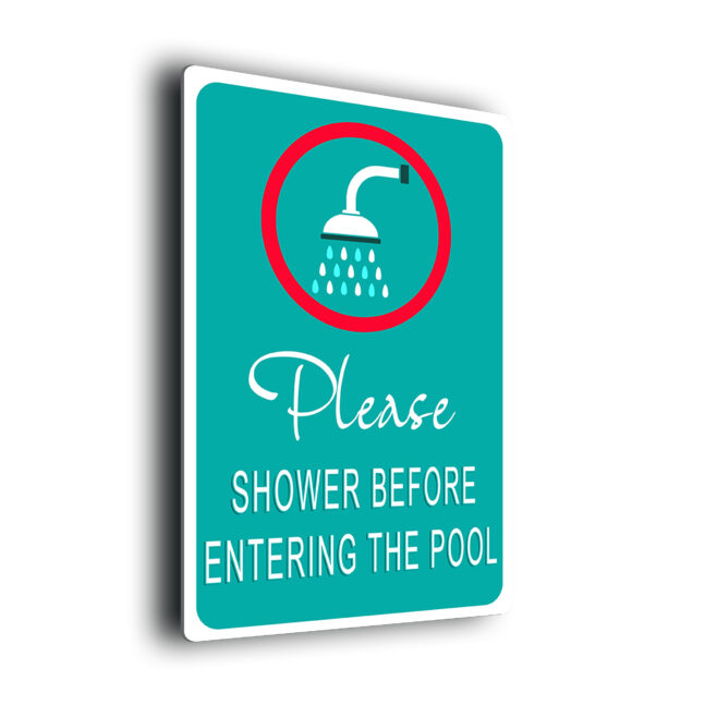 Pool Signs-Please Shower Pool-POOL01092517 Pool Sign-Please Shower Pool