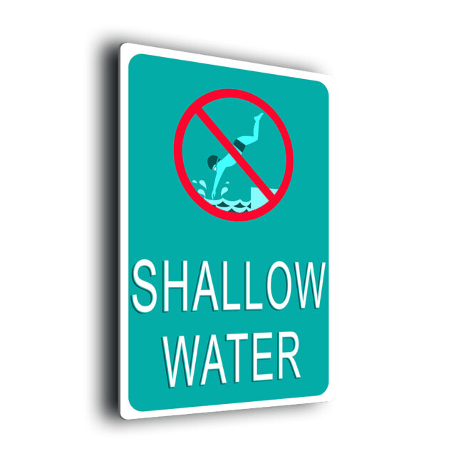Pool Signs-Shallow Water-POOL01092523 Pool Sign-Shallow Water
