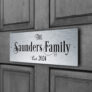 Brushed Silver Family Name Door Sign