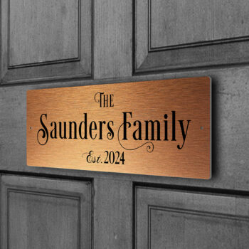Copper Family Name Door Sign