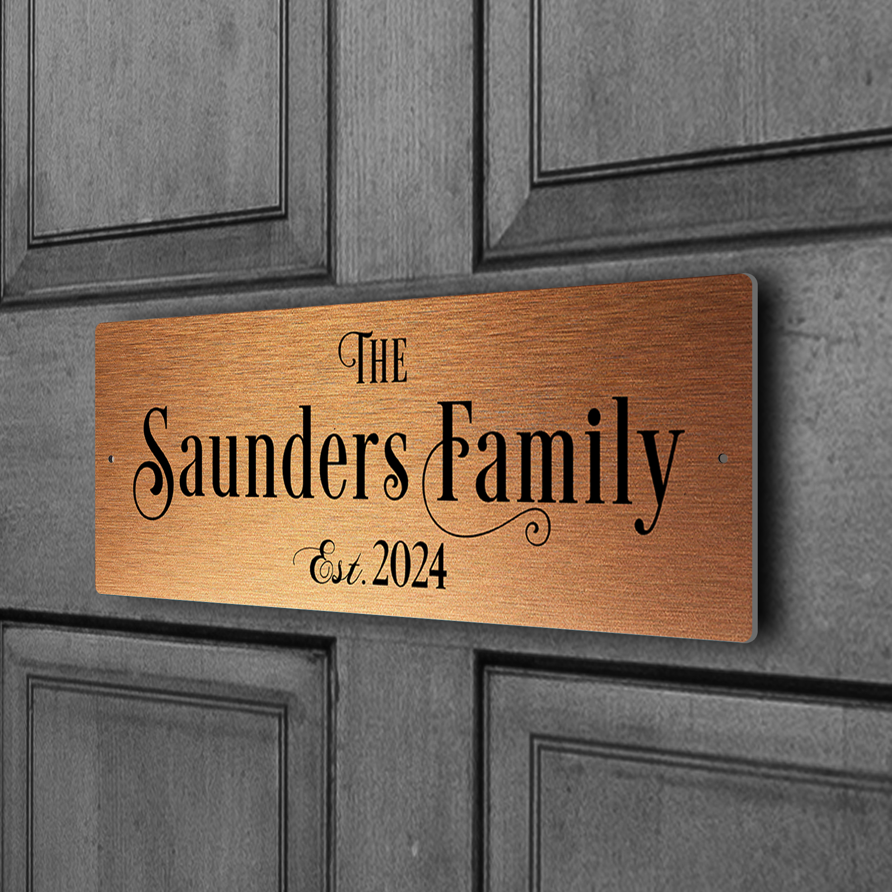Copper Family Name Door Sign