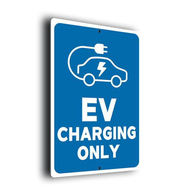 EV Charging Only Sign Blue EV Charging Only Sign